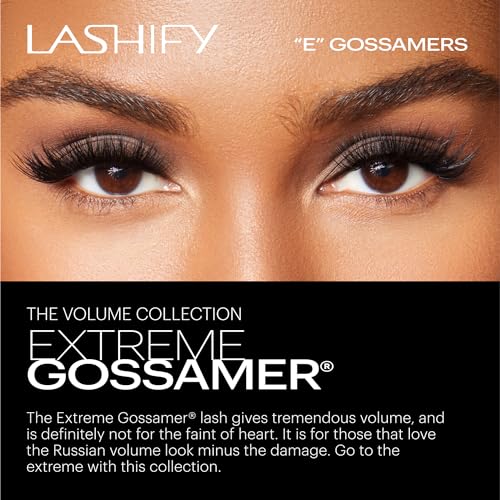 Lashify Extreme 16mm Gossamer DIY Eyelash Extensions Refill, Black, Easy False Lashes To Add Tremendous Volume
