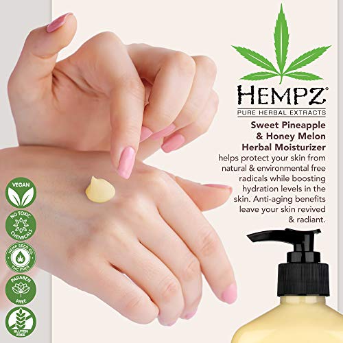 Hempz Pineapple & Honey Melon Body Lotion Bundle - Moisturizing Skin Care with Jojoba, Vitamins A & E, 17 oz x 2