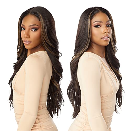 Synthetic Lace Front Wig - 13x6 Balayage Chocolate, Pre-Plucked HD Lace, Natural Hairline