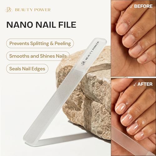 9 in 1 Professional Manicure Pedicure Set - Stainless Steel Nail Clippers, Nano File, Cuticle Nipper, Scissors, Tweezers, Travel PU Leather Case for Men & Women - Gift Idea - Brown