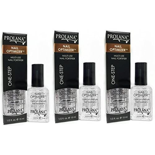 Prolana Nail Optimizer, Extra Strong Nail Strengthener Base Coat for Weak and Damaged Nails, Nail Growth & Prevents Nails from Peeling, Brittle Nails, Stops Slipts, Chips & Strengthens Nails, (3 Pack)