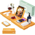 Artmalle Foldable Bamboo Bathtub Caddy Tray for Tub - Natural, Semi-Simple