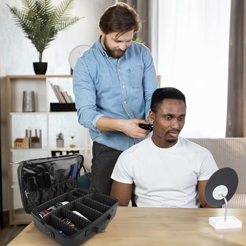 Large On-The-Go Barber Travel Case with Zipper & Multi-Pockets - Durable Water-Resistant Tool Organizer
