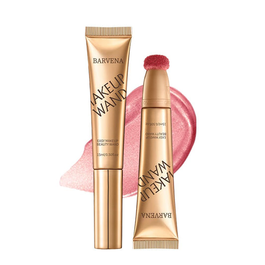 BARVENA Liquid Highlighter Wand，Liquid Highlighter Makeup Wand For Luminous, Glowing Skin, Buildable Formula, Vegan & Cruelty-Free Highlighter stick (Blooming Pink)