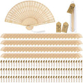 Wooden Folding Hand Fans 8-Inch Sandalwood Vintage Chinese Fans with Tassels & Gift Set