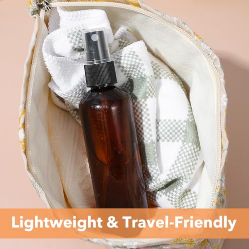 Amber Plastic Spray Bottles - 4 Oz Refillable Fine Mist Travel Set, 60 Pack