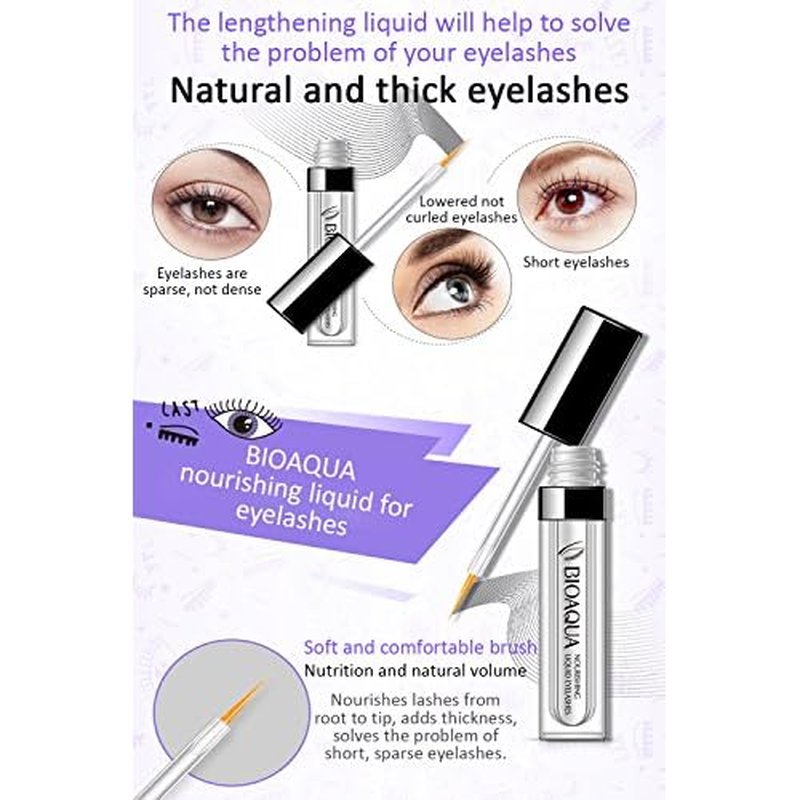 BIOAQUA Eyebrow Growth Serum Eyelashes Hairline Beard Lengthening Liquid Soft Brush Thickness Nourishing Elastic Moisturizing Natural Plant Extracts