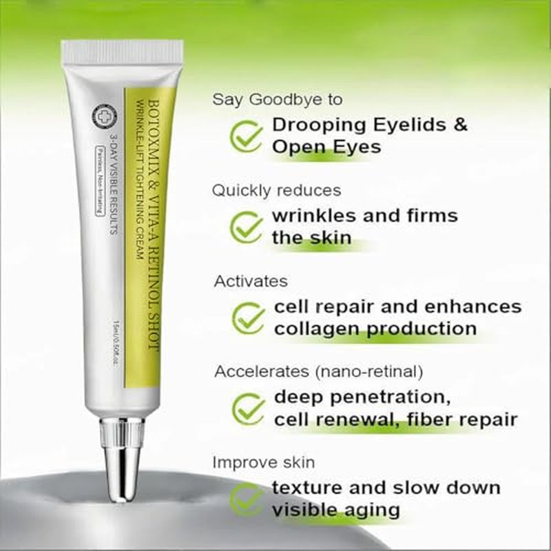 2 Pack Botoxmix & Vita-A Retinol Shot Wrinkle-Lift Tightening Cream, Anti Wrinkle, Pore Minimizer, Fine Lines, All Skin