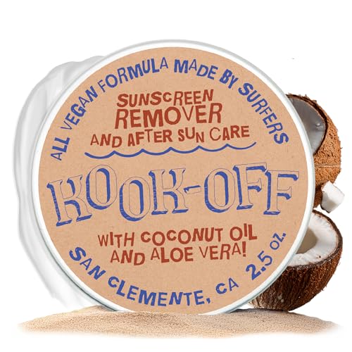 Mineral Sunscreen Remover & After Sun Care | Natural, Ocean-Safe Formula | Aloe Vera & Coconut Oil | Removes Stubborn Zinc Sunscreen | 2.5oz Tin