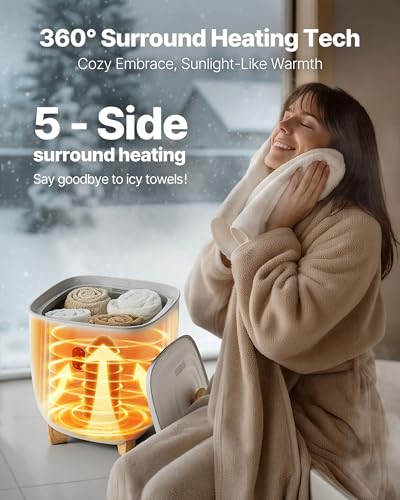 VEVOR 25L White Towel Warmer Bucket with Auto Shut Off for Bathroom Spa