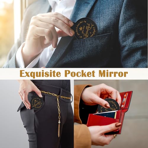 Windspeed 36Pcs Folding Black Compact Mirror Pack 2.4 in Black Mini Pocket Mirror for Purse, Pocket, Small Appreciation Gifts for Women