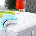 White Queen Mattress Topper 3 Inch Dual Layer Memory Foam Pillow Top