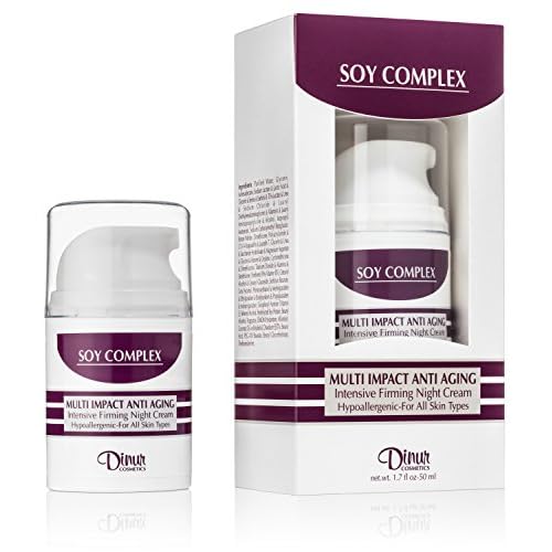Dinur Cosmetics SOY COMPLEX Multi Impact Anti Aging Night Cream Intensive Firming Formula for Youthful Skin 1.7 oz. 50 ml.