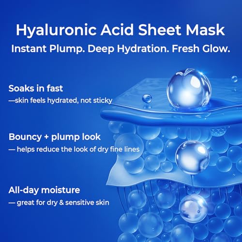 Prof. Ling Full-Spectrum Hyaluronic Acid Face Mask ? Deep Hydrating, Firming & Soothing Sheet Mask for Sensitive Skin, Plumping & Anti-Wrinkle Facial Treatment-5ea