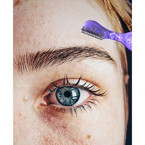 Iconikal 50-Pack Dermaplaning Eyebrow Razor Tool, Pink for Shaping Trimming Primping Morning Routine