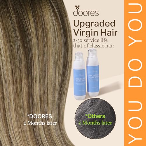 DOORES Micro Link Human Hair Extensions Chocolate Brown to Caramel Blonde 18 Inch 50g 50s