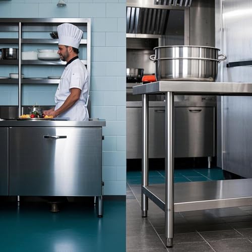 24x12 Inch NSF Stainless Steel Prep Work Table with Undershelf (HXCFYP) – Industrial Kitchen