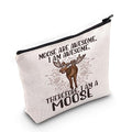 LEVLO Moose Cosmetic Makeup Bag - Makeup Zipper Pouch Bag For Moose Fans