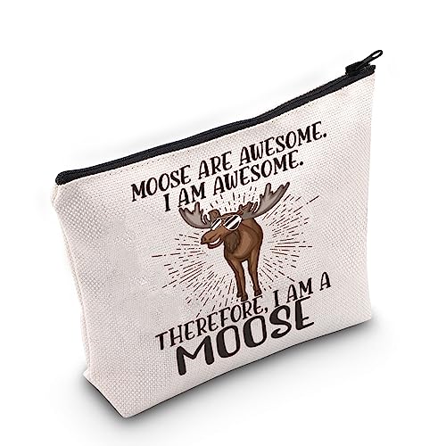LEVLO Moose Cosmetic Makeup Bag - Makeup Zipper Pouch Bag For Moose Fans