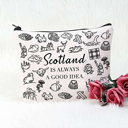 POFULL Scotland Trip Gift Scotland Is Always A Good Idea Cosmetic Bag Edinburgh Gift