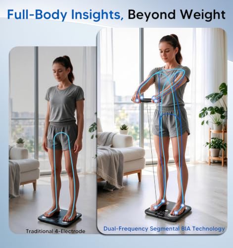 GE Full-Body Composition Smart Scale Black 11 Inch with 7 Metrics & App