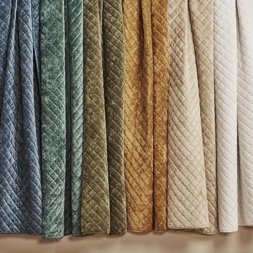 EverGrace Oversized Velvet Quilt Set - King Stormy Blue Diamond Embellished