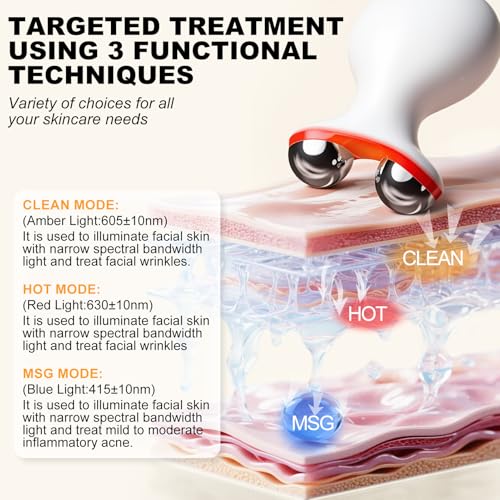 Micro-Current Facial Beauty Device£¬Red Light Therapy for Wrinkles & Firming£¬LED Face Massager Tool with Vibraion£¬Portable at-Home Face Sculpting Tool for Skin Care£¬Soothe and Relax Skin