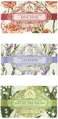 Floral Triple Milled Bar Soap Set - Rose, Lavender & Lily of the Valley