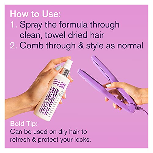 BOLD UNIQ Blonde & Silver Hair Heat Protectant Spray with Fruity Notes, 5.9 Fl Oz