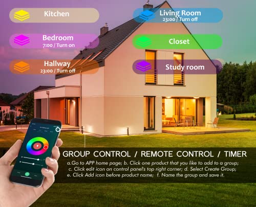 3 Inch WiFi RGB+CCT Recessed LED Lights - Smart Color Changing Downlights with Alexa & Google Compatibility