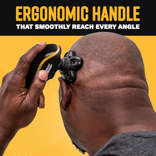 Bald Buddy Head Shaver for Men, Waterproof, Rechargeable Electric Razor, Cordless, Ergonomic Design, Battery & Cleaning Indicator, The Cut Buddy