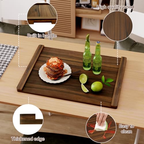 Oenalw Rustic Wooden Noodle Board Stove Cover 30x22 Brown for Electric & Gas Stoves