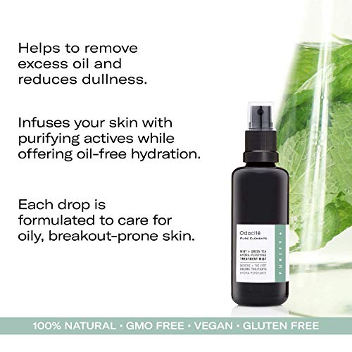 Odacit? Anti Aging Face Serum - Mint & Green Tea Hydra-Purifying Mist Glow Recipe, Acne & Pimple Prone Skin, Clearing Face Mist for Hydration, Blemishes, Clogged Pores, Tired Complexion - 1.69 fl. oz