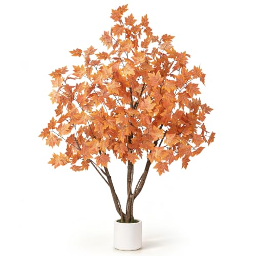 Artificial Fall Maple Tree 5FT for Indoor Outdoor Decor - Vibrant Autumn Leaves