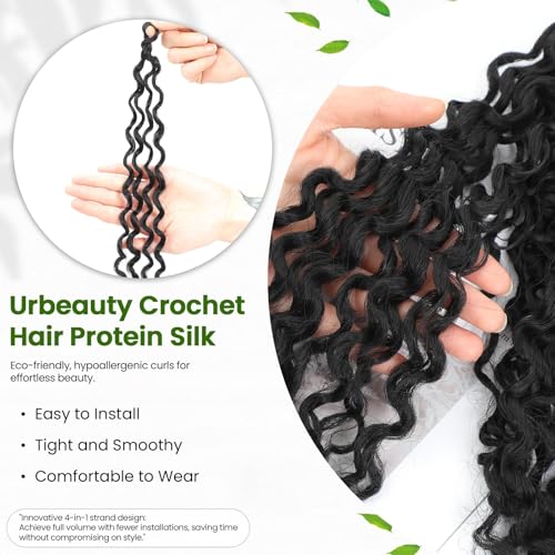 14 Inch Pink Mango Crochet Hair 80 Strands for Black Women, 4-in-1 Short Gogo Curl, Human Hair Synthetic Fiber