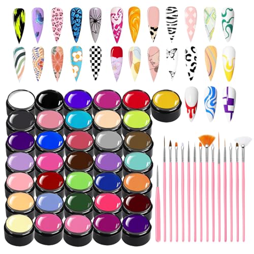 36 Colors Nail Painting Gel Kit - DIY Nail Art Gel Polish for Home & Salon with UV/LED Curing - Variation of THIS listing