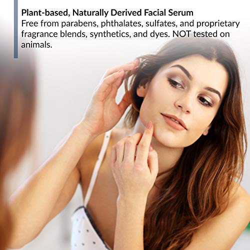 Anti-Aging Face Serum with Vitamin C & Hyaluronic Acid - Brightening Moisturizer, Plant-Based, 1 fl oz