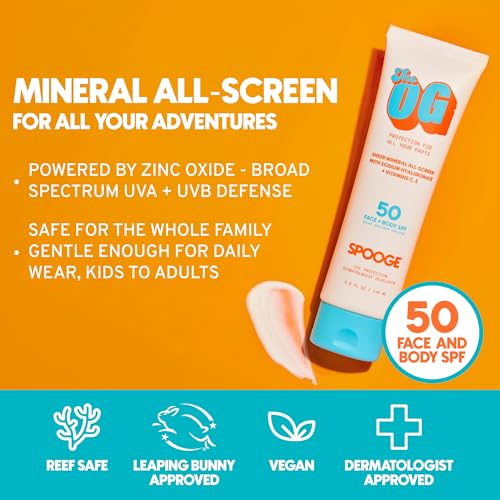 Mineral Sunscreen SPF 50 with Zinc Oxide - Hydrating, Reef Safe, 1.7 Oz