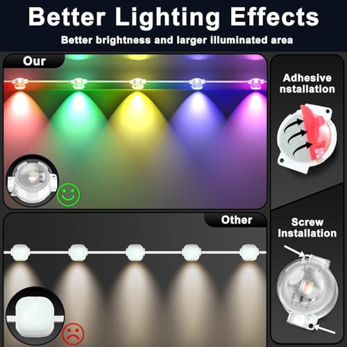 Outdoor RGB LED String Lights Waterproof Smart App Control 200FT