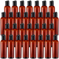 30 Pack 5.1 oz Amber Plastic Travel Squeeze Bottles with Flip Cap for Liquids and Lotions