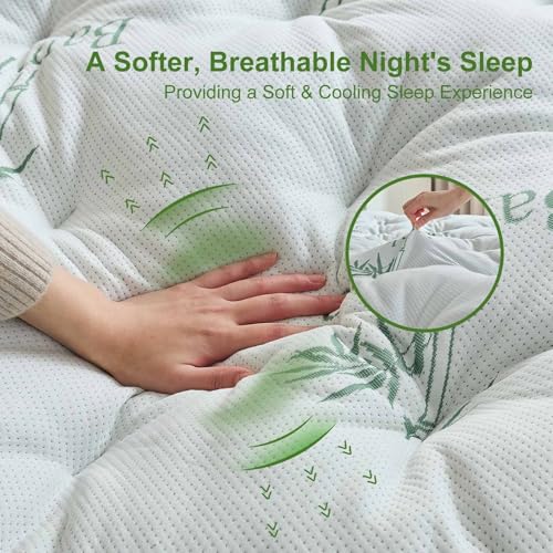 Full Size Memory Foam Mattress Topper 5 Inch Bamboo Visco Cooling Support