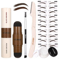 UCANBE 25PCS Eyebrow Stamp Stencil Kit With Dual-Color Eyebrow Stamp Pomade,20 Reusable Eyebrow Stencils,Finising Powder,Brush,Eyebrow Razor,Zipper Pouch,Waterproof Eye Brow Stamping and Shaping Kit04