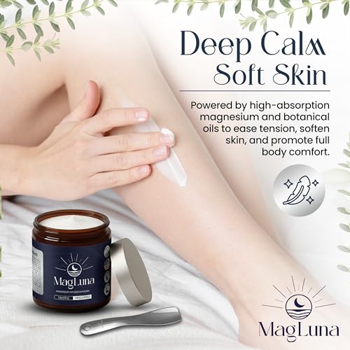 Magnesium Cream ? 3.8 oz | Relaxing Magnesium Lotion for Sleep Support, Muscle Recovery & Tension Relief | Fast-Absorbing, Non-Greasy, Natural Skincare (Unscented)