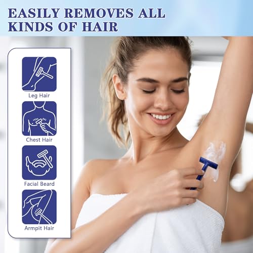 120 Pack Disposable Razors Twin Blade Shavers for Men & Women Travel Hotel & Charity Use - Blue