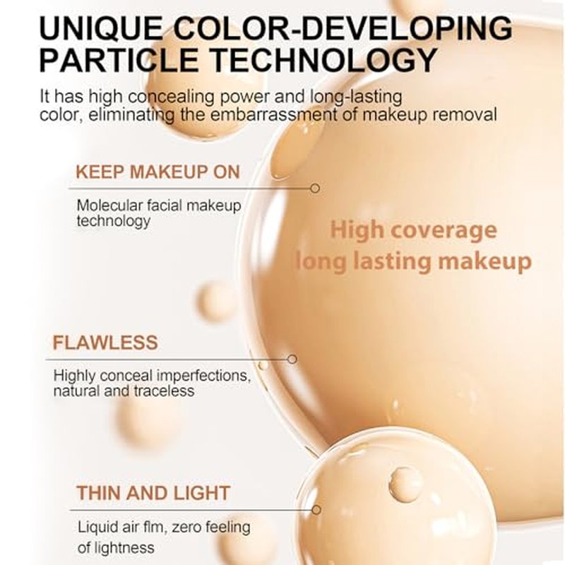 Foundation 4 in 1 - Medium Spectrum with SPF 50+ Inspired, Hydrating Color Changing Foundation Makeup Liquid - Longwearing & Waterproof for Sport, Dancing (Natural Color)