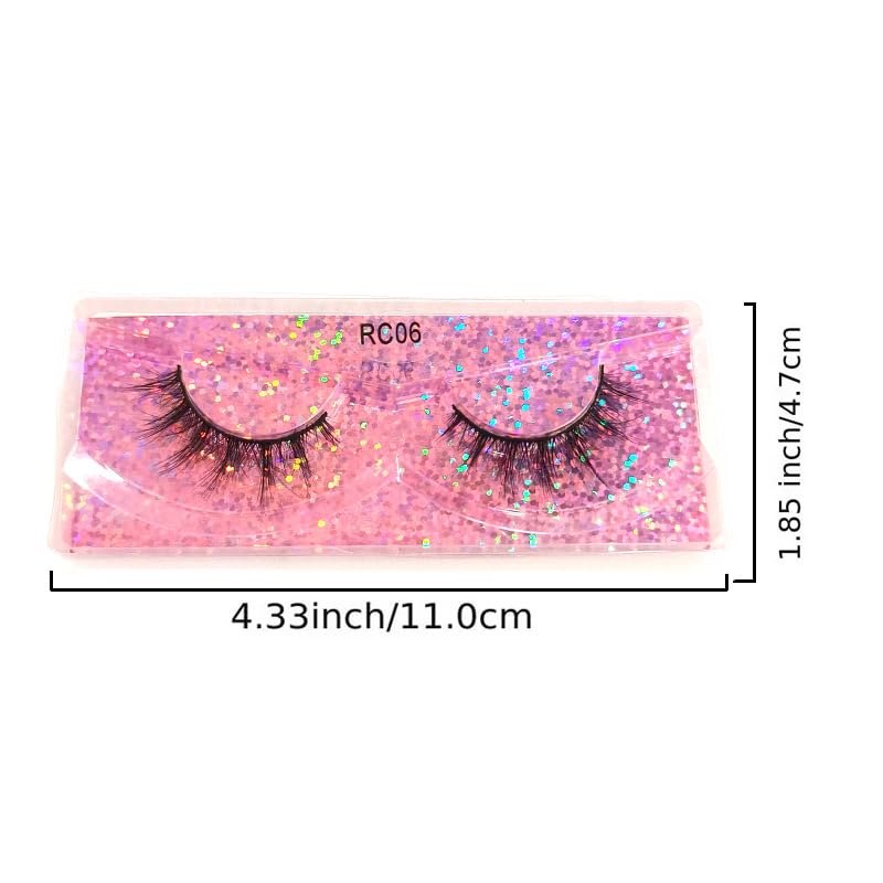Ellazzle 30 Pairs False Eyelashes - 10 Styles, 10-13mm Natural Look, Reusable Faux Mink with Portable Glitter Boxes (Pack of 30)