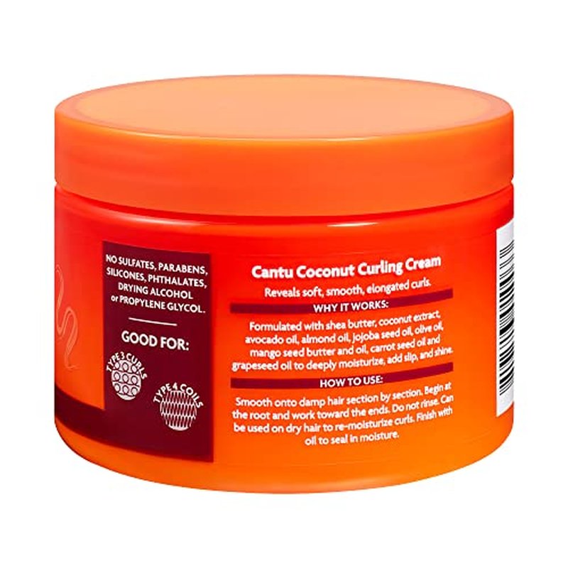 Cantu Shea Butter for Natural Hair Coconut Curling Cream 12 oz. (Pack of 2)