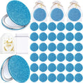 30 Sets Compact Magnifying Mirrors Gift with Thank You Card & Rope Blue