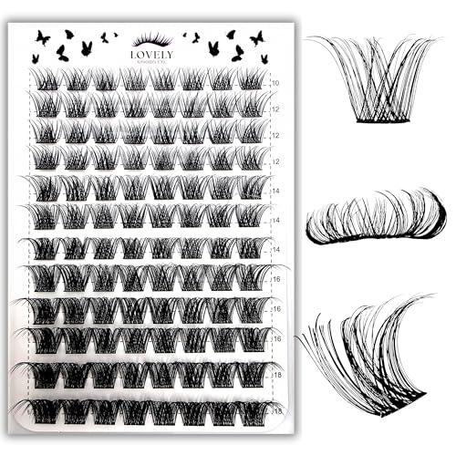 "Feather Me" Cluster Lashes, D Curl Mixed Length 10-18mm, Individual Volume Extensions, Soft and Comfortable
