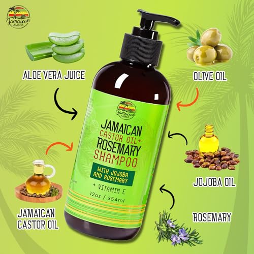 JAMAICAN Ambre Rosemary Shampoo for Hair Strengthening - 12 oz / 340ml - Moisturizing & Nourishing Hair Care - Variation: Shampoo